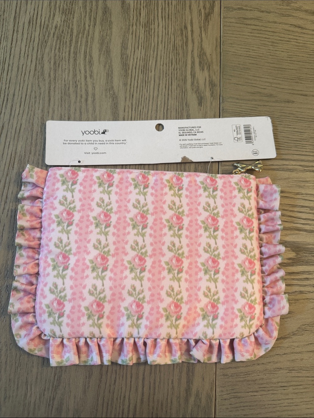 Loveshackfancy x target Pink Floral Ruffle Accessory Pouch - Picture 5 of 5